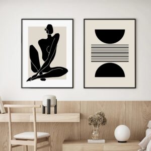 抽象アート ポスター モダンブラックカット 北欧モダンデザイン