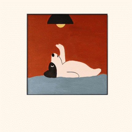 犬 アートポスター ナイトライト・ドッグ