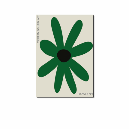 グリーン フラワー アートポスター モダンフラワー No.1