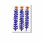 北欧モダン ポスター ブルーフラワーライン 北欧デザイン