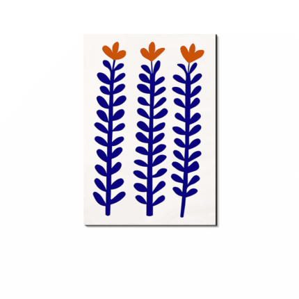北欧モダン ポスター ブルーフラワーライン 北欧デザイン