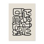 抽象デザイン ポスター ラインメイズ 北欧モノトーン ミニマルアート