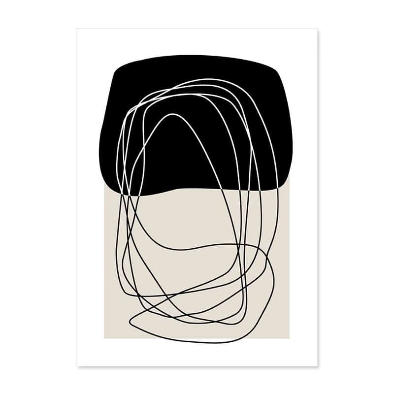 抽象デザイン ポスター モダンラインフォーム 北欧ミニマル モノトーンアート