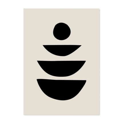 抽象デザイン ポスター バランスシェイプ 北欧インテリア モノトーン 幾何学アート