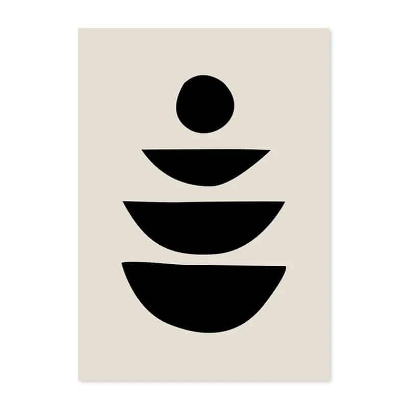 抽象デザイン ポスター バランスシェイプ 北欧インテリア モノトーン 幾何学アート