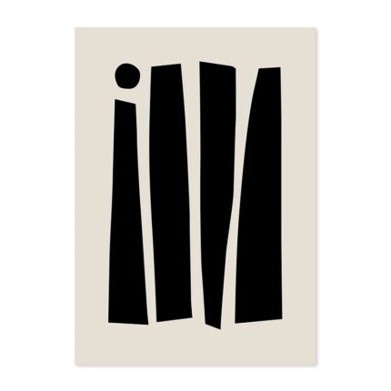 抽象デザイン ポスター ラインフォーム 北欧インテリア ミニマルアート モノクロポスター