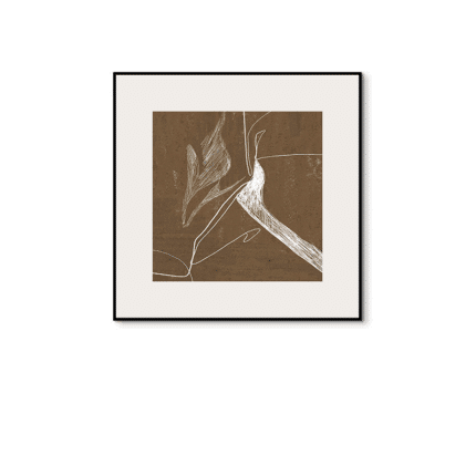 北欧風シンプル ポスター ブラウンラインアート モダンアート キャンバスポスター momokoart