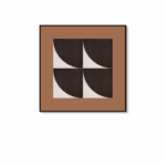 ブラウンブロックカーブ 北欧風 抽象アート ポスター