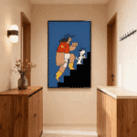 ステップドッグのポップアートポスター｜カラフルキャラクターアート｜MomokoArt