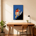 ステップドッグのポップアートポスター｜カラフルキャラクターアート｜MomokoArt