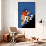 ステップドッグのポップアートポスター｜カラフルキャラクターアート｜MomokoArt