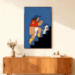 ステップドッグのポップアートポスター｜カラフルキャラクターアート｜MomokoArt