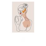 北欧ミニマルな人物ラインアートのポスター作品 単体イメージ