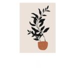 ナチュラルなリビング空間に飾った植物モチーフのアート