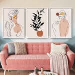 北欧インテリアに馴染む人物ラインアートの飾り方