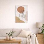 ナチュラルな空間に飾ったボタニカルモチーフのアート