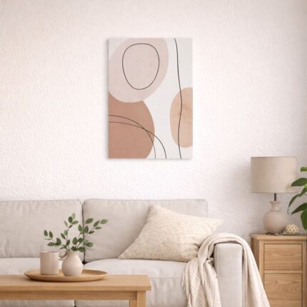 北欧ミニマルなやわらかな抽象フォルムのラインアート