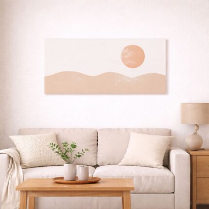 北欧ミニマルな地平線モチーフの抽象アート