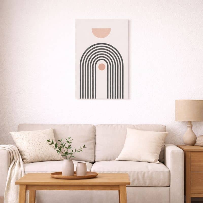 sku-10011-nordic-minimal-art-arch-art ナチュラルな空間に飾った北欧ミニマル抽象アート