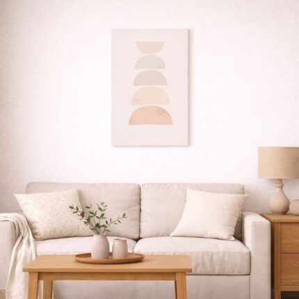 北欧インテリアに飾ったレイヤードアーチアート