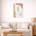 北欧インテリアに飾ったフェイスラインアート