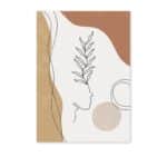 北欧ミニマル ライン キャンバスアート｜ボタニカルラインと横顔の静かな構図 - 画像 (2)