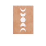 北欧ミニマルデザインのムーンフェーズ抽象アート ポスター