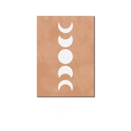 北欧ミニマルデザインのムーンフェーズ抽象アート ポスター