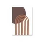 重なり合うアーチラインで構成された北欧ミニマル抽象アート