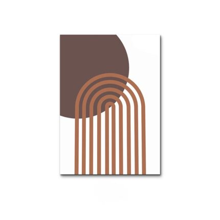 重なり合うアーチラインで構成された北欧ミニマル抽象アート