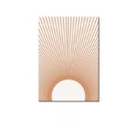 北欧ミニマル 抽象 キャンバスアート｜静かな放射線とサークルモチーフ - 画像 (2)