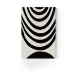 重なり合うアーチ状の曲線を描いた北欧ミニマル抽象アートのポスター単体画像。