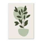 北欧ミニマル 抽象 キャンバスアート｜グリーンリーフ ボタニカルデザイン - 画像 (2)