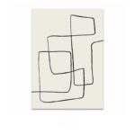 北欧ミニマル 抽象 キャンバスアート｜ブラックラインが描く静かな構成 - 画像 (2)