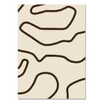 北欧ミニマル 抽象 キャンバスアート｜ブラウンライン オーガニックパターン - 画像 (2)