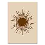 北欧ミニマル 抽象 キャンバスアート｜ブラウンサンバースト ジオメトリ - 画像 (2)