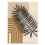 北欧ミニマル 抽象 キャンバスアート｜ブラックリーフ アーチジオメトリ - 画像 (2)