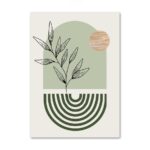 北欧ミニマル 抽象 キャンバスアート｜ボタニカルラインとアーチフォルムの調和デザイン - 画像 (2)