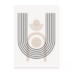 北欧ミニマル 抽象 キャンバスアート｜ブラックライン ジオメトリック構図 - 画像 (2)