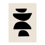 北欧ミニマル 抽象 キャンバスアート｜ブラックシェイプ ジオメトリック構成 - 画像 (2)