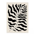 北欧ミニマル 抽象 キャンバスアート｜ボタニカルリーフ ブラックライン - 画像 (2)