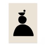 北欧ミニマル 抽象 キャンバスアート｜ブラックシェイプ バランス構成 - 画像 (2)