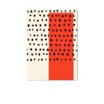北欧ミニマル 抽象 キャンバスアート｜レッドブロック × ドットパターン - 画像 (2)