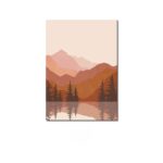 北欧ミニマル 抽象 キャンバスアート｜レイヤーマウンテンと湖面リフレクション - 画像 (2)