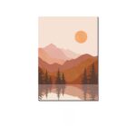 北欧ミニマル 抽象 キャンバスアート｜サンディスクと湖面リフレクションの風景 - 画像 (2)