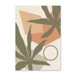 北欧ミニマル 抽象 キャンバスアート｜オリーブリーフ × ジオメトリック ボタニカルデザイン - 画像 (2)