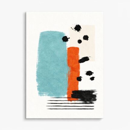 ホワイト背景に配置された、北欧ミニマル 抽象アートのカラーブロックデザイン作品。