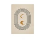 北欧ミニマル 抽象 キャンバスアート｜ムーンフェーズとアーチライン - 画像 (2)