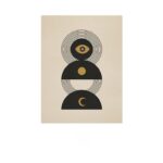 北欧ミニマル 抽象 キャンバスアート｜ムーンシンボルと幾何構成 - 画像 (2)