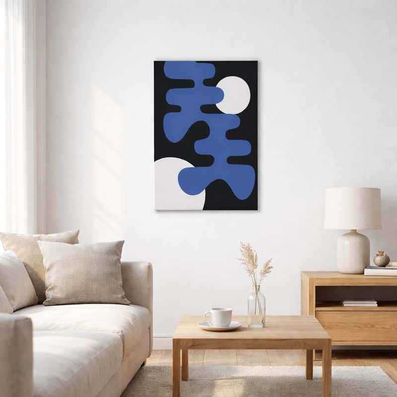 nordic-minimal-abstract-art-scene-10073 北欧ミニマル 抽象 キャンバスアート|ブルーシェイプ モダンデザイン - 画像 (1)